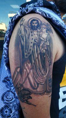 San José Tattoo. Done by artist Raybanink