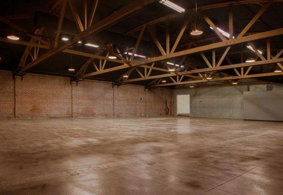 Hollywood Sound Stage with Bow Truss Ceiling and Brick Walls