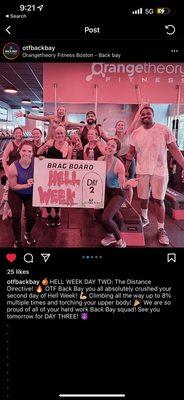 Hell week day 2 with coach Corinne! She's AMAZING!