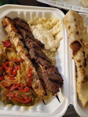 Steak and chicken kabob