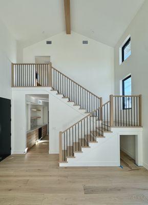 Custom stairway installed by our team. 
 Flooring - Mediterranean Collection color Corinthian