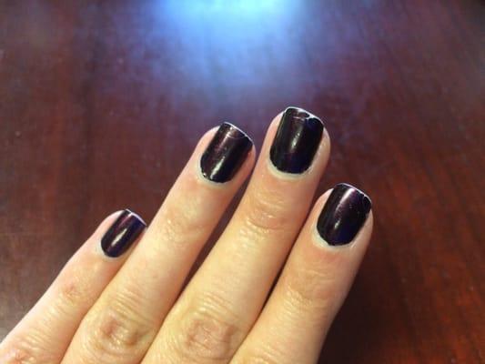 This is what my manicure looked like after two days. I was visiting out of town so housekeeping wasn't a contributing factor.