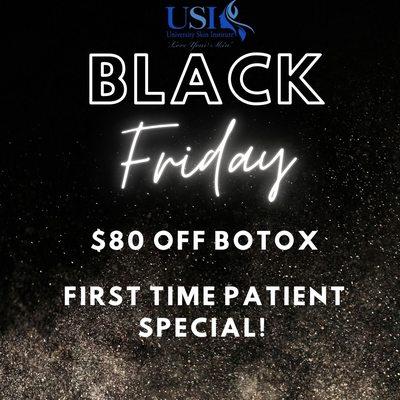 $80 off BOTOX for New Patients. valid till December 27 2024