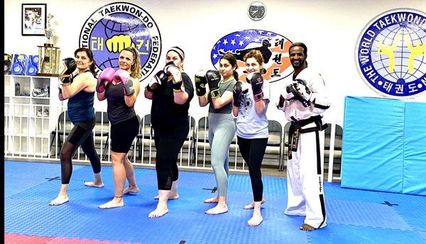 Warrior TKD woman workout and self-defenses Class.