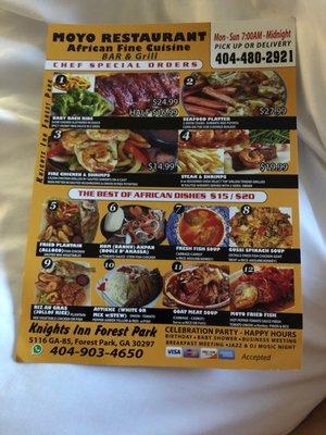 Mayo Restaurant menu