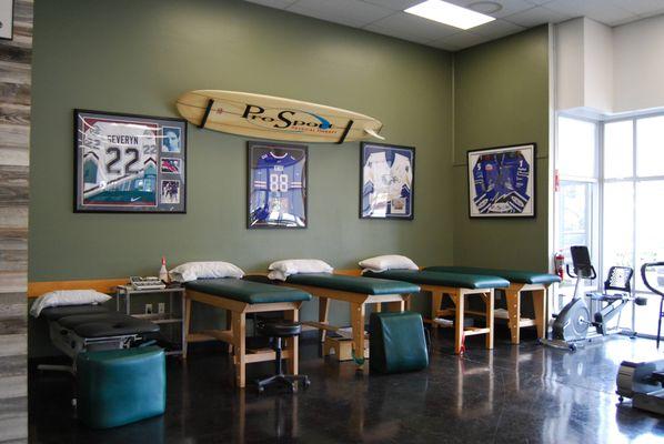 Spacious physical therapy location with natural lighting