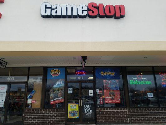 The GameStop storefront, showcasing previous offerings.