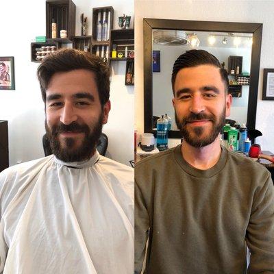 Before and after shots in the chair. 5/12/18