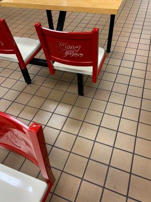 King Taco empty table & seat