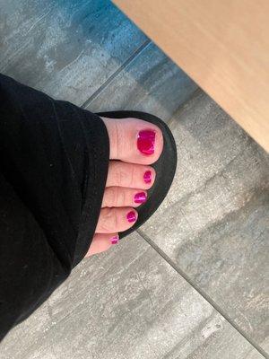 Pedicure  by Kevin with reg polish 593