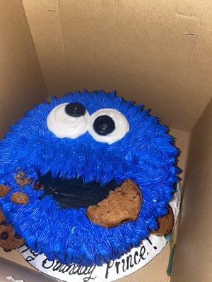 First birthday Cookie Monster tres leches cake