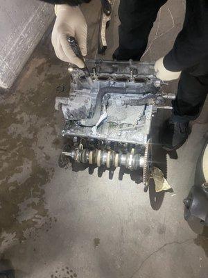 Dealership showed me my engine that was ruined and the car was driving with no oil for less than 5 minutes after oil change.