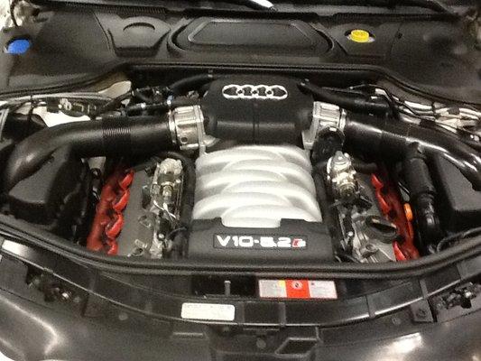 AUDI S8 with V10 Lamborghini  engine for service.