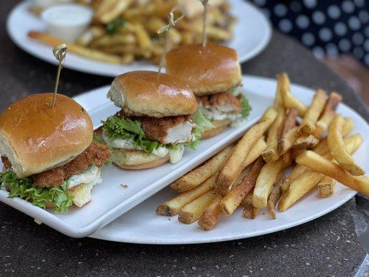 CHICKEN SCHNITZEL SLIDERS-$10 with fries