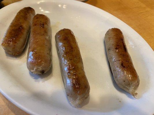 Side of breakfast sausages, they were big.