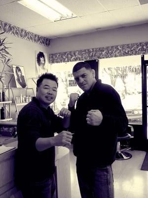 Will and the famous UFC welterweight fighter Nick Diaz!! Go to New City Beauty Salon! They're the best!