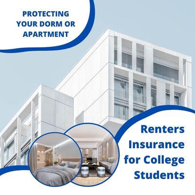 Whether you're living in a dorm or renting an apartment, renters insurance provides coverage for personal items and liability protection.