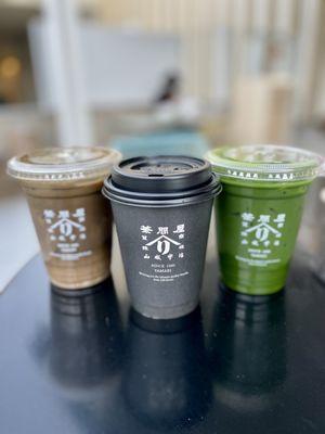 Iced Hojicha Latte, Hot and Iced Stone Ground Uji Matcha