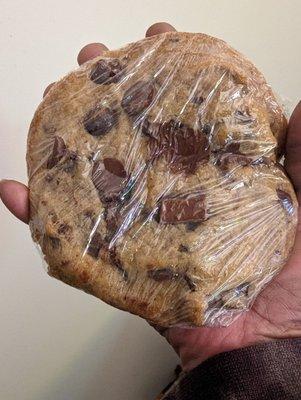 The chocolate chunk cookie as big as my hand