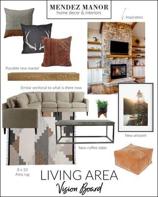 Original vision board for our Lake Arrowhead cabin refresh!