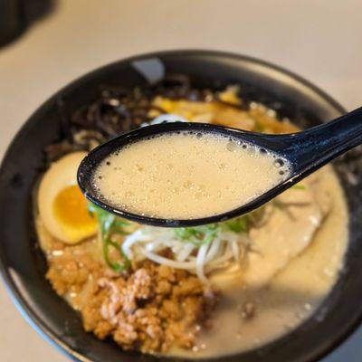 1/6/24 - Creamy Chicken Ramen Broth. Good, deep, salty, chickeny. Thumbs up.