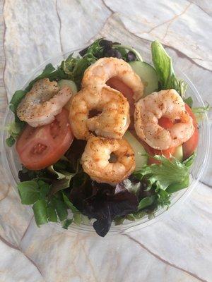 Garden salad with shrimp