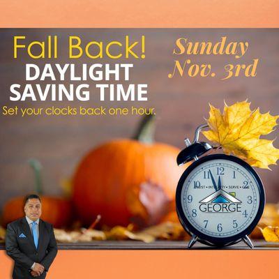 Fall Back Daylight Saving Time!