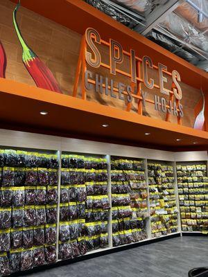 Huge selection of dried chilies