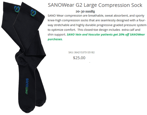 SANOWear G2
Large Compression
20-30 mmHg