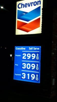 Cheapest Chevron Gas in the area as of 9/12/15