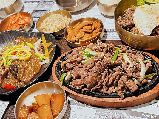 japchae, bibimbap, banchan