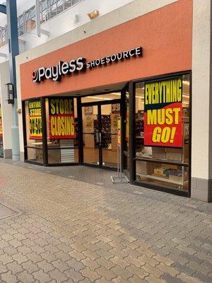 Front entrance - current sale is ongoing since they are going out of business. (03/2019)