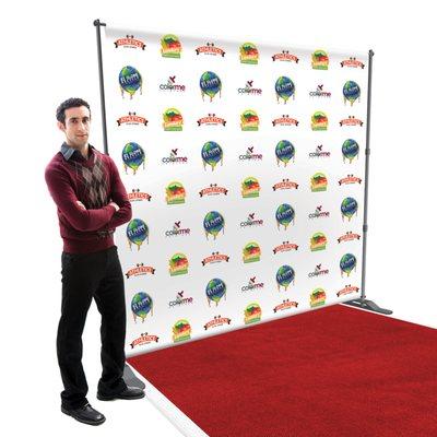 Backdrop / Step & Repeat Banners in various sizes, stand is optional.