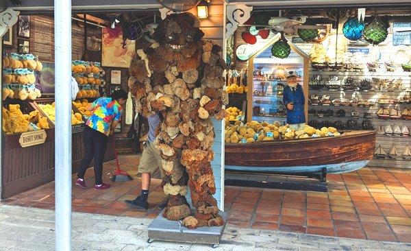 Key West Sponge Market -- with sea sponge monster