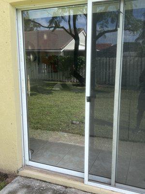 New patio door glass installed