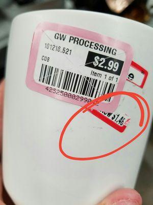 Target's price tag shows $1.48, discounted at 50%. So Goodwill is charging you 3 cents more than target's original retail price of $2.96.