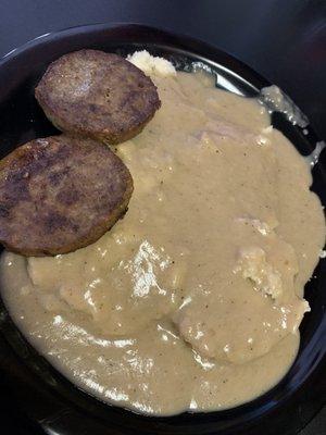 Biscuits and gravy with sausage