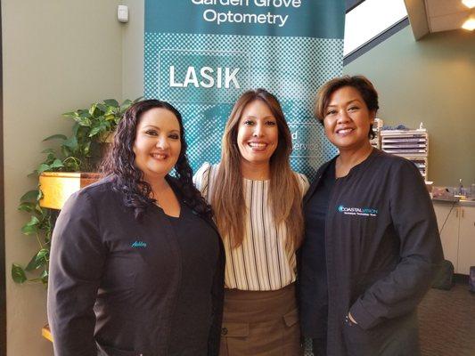 Coastal Vision ladies came to our office for complimentary Lasik screenings for our patients!