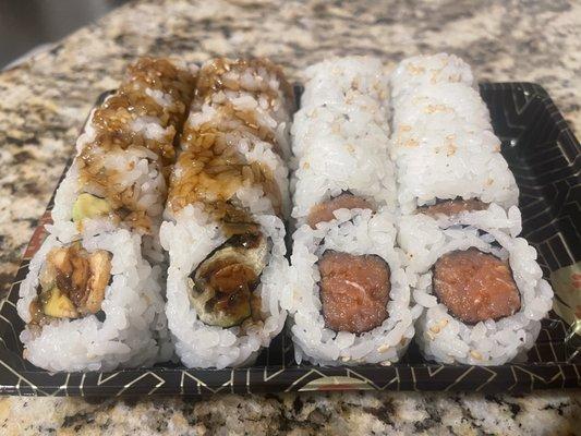 Spicy Tuna Roll and Salmon Tempura Roll