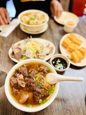 Beef Brisket & Tendon Noodle Soup; Liver, Kidney, and Tripe; Wonton & Dumpling Noodle Soup; Chinese Donut