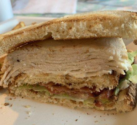 Turkey club (comes with fries) - $14.95