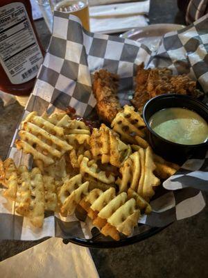 Chicken Tenders w/ Waffle Fries