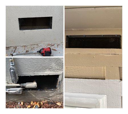 Rodent Proofed Crawl Space Vents