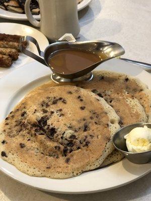 Chocolate Chip Salted Caramel Pancakes