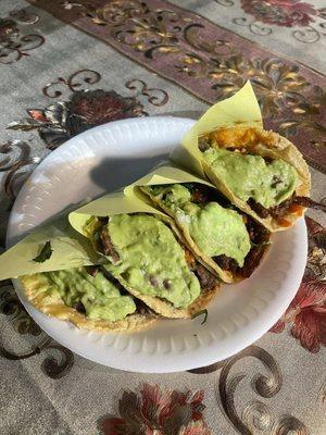 Carne Asada and Al Pastor TJ style tacos with everything.