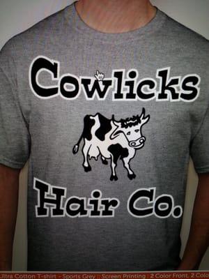 Just designed Cowlicks T-shirts! Hopefully soon will be available to public for in shop purchase!!