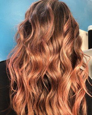 Rose gold Balayage Multi technique Service