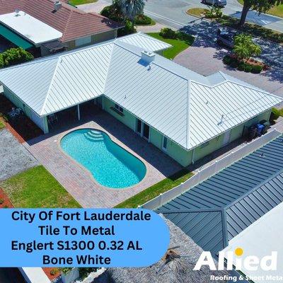 Fort Lauderdale Metal Roof in Bone White