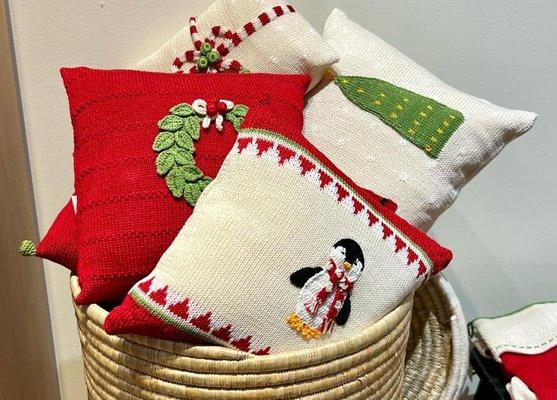 A selection of our handmade Armenian holiday pillows.