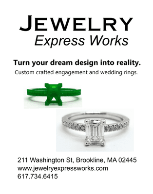 Make your dream engagement ring come true with Jewelry Express Works. We'll help you with a design idea and bring it to life.